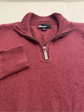 The Commons Burgundy 100% Merino Wool Quarter Zip Sweater Men’s Size Large